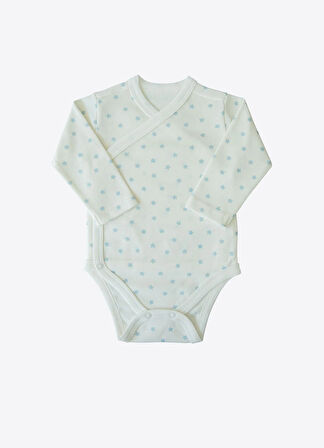 Organik New Dreams 3'lü Uzun Kol Kruvaze Body Mavi