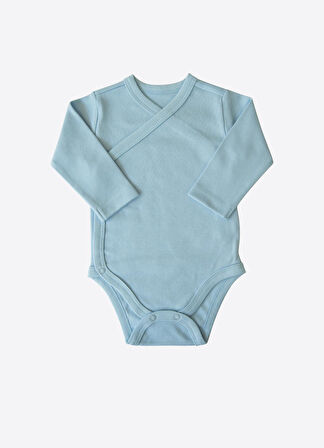 Organik New Dreams 3'lü Uzun Kol Kruvaze Body Mavi