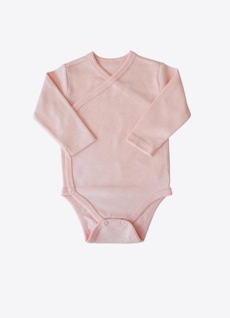 Organik New Dreams 3'lü Uzun Kol Kruvaze Body Pembe