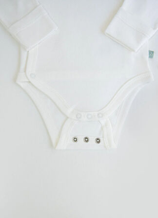 Organik New Basic Uzayan Kruvaze Uzun Kol Body Ekru