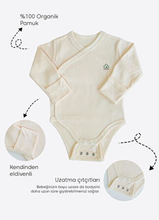 Organik New Basic  Uzayan Kruvaze Uzun Kol Body Natural