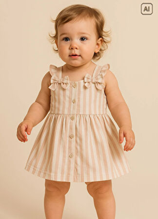 Organik Noami Elbise Bej