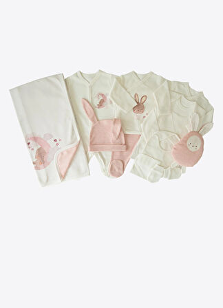 Organik Sweet Rabbit 12'li Zıbın Set Ekru