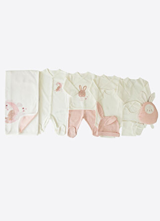 Organik Sweet Rabbit 12'li Zıbın Set Ekru