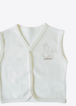 Organik New Basic Yelek Ekru