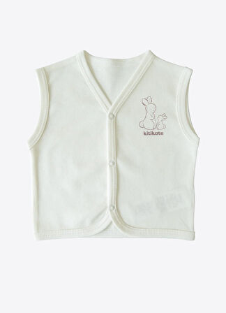 Organik New Basic Yelek Ekru