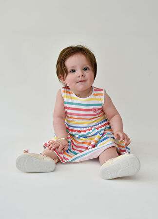 Organik Lina Elbise Çok Renkli