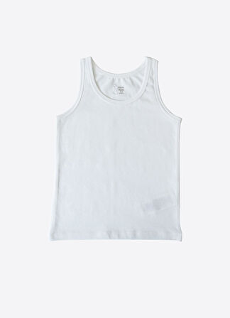 Organik Klasik 3'lü Erkek Çocuk  Atlet Beyaz