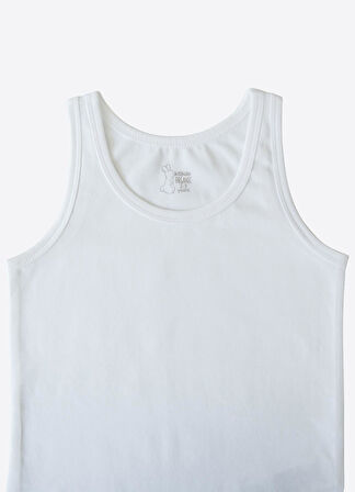 Organik Klasik 3'lü Erkek Çocuk  Atlet Beyaz