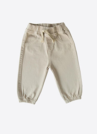Organik Gabardin Bebek Pantolon Bej