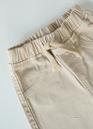 Organik Gabardin Bebek Pantolon Bej