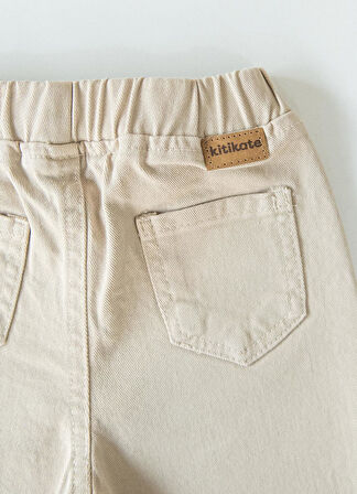 Organik Gabardin Bebek Pantolon Bej