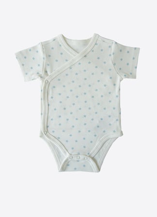 Organik New Dreams 3'lü Kısa Kol Kruvaze Body Mavi