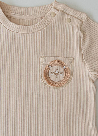 Organik Lion Head 2'li Takım Bej