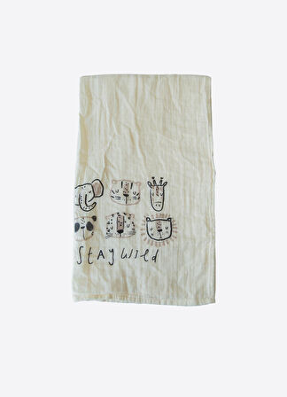 Organik Stay Wild Müslin Battaniye Natural