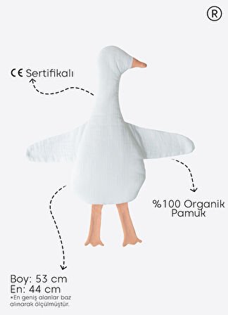 Organik Küçük Ördek Uyku Arkadaşı Beyaz