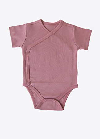 Organik Bunny 3'lü Kruvaze Kısa Kol Body Pembe