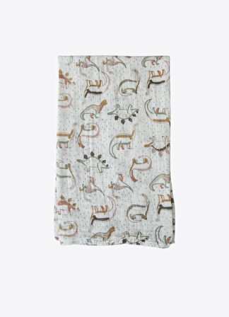 Organik Dinocan Müslin Battaniye Beyaz