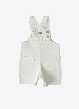 Organik Dean Şort Salopet Beyaz