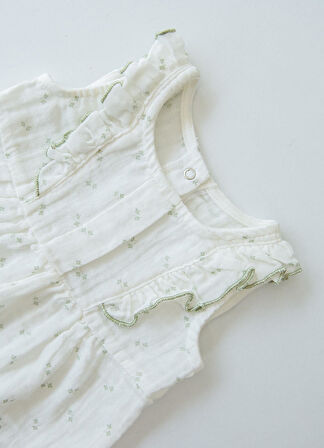 Organik  Alice Şort Tulum Ekru