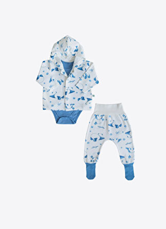 Organik Panda 3'lü Set Mavi