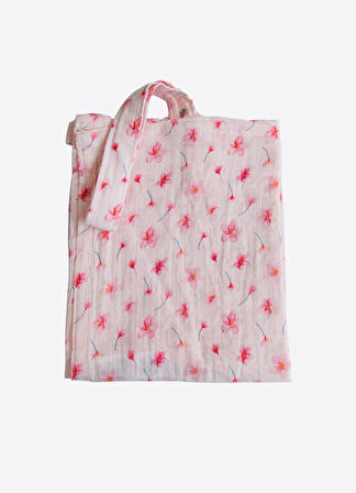Organik Flowers Emzirme Önlüğü Pembe