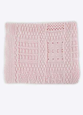 Organik Triko Panel Battaniye Pembe