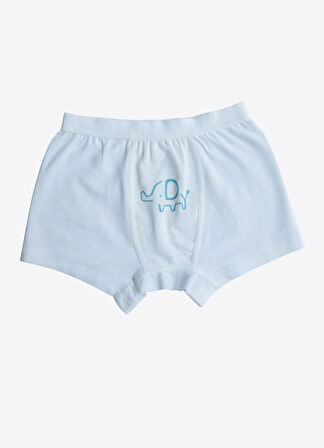 Organik Elephant 3'lü Boxer Mavi