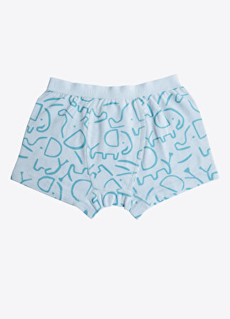 Organik Elephant 3'lü Boxer Mavi