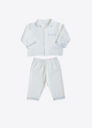 Organik Rory 2'li Pijama Takımı Mavi