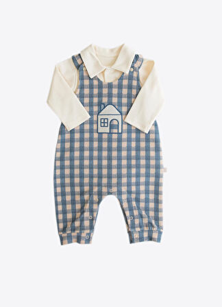 Organik Home Salopet 2'li Takım Mavi