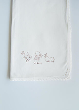 Organik New Basic Çift Kat Battaniye Ekru