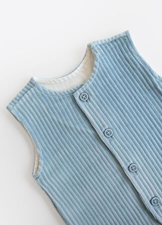 Organik Dosse Yelek Mavi