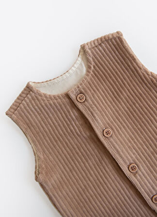 Organik Dosse Yelek Kahverengi