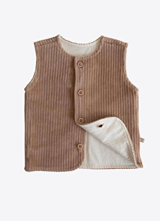 Organik Dosse Yelek Kahverengi