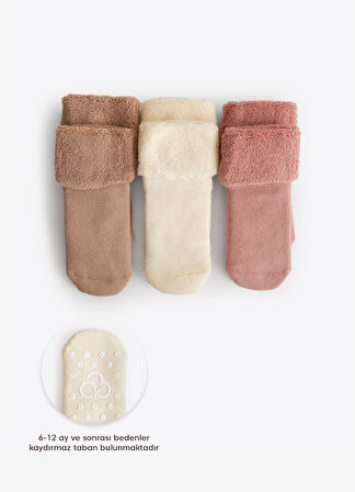 Organik Basic 3'lü Havlu Çorap Natural
