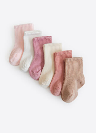 Organik Bebek 6'lı Çorap Seti Natural