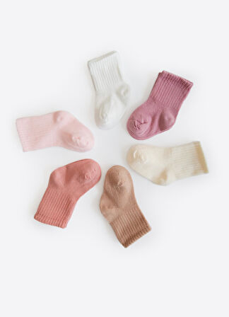 Organik Bebek 6'lı Çorap Seti Natural