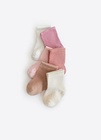 Organik Bebek 6'lı Çorap Seti Natural