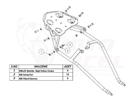 TVS Raider 125 Çanta Demiri