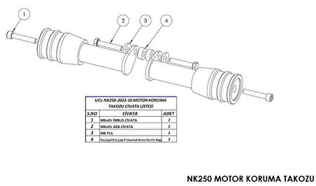 CF Moto NK 250 2023-2024 Motor Koruma Takozu