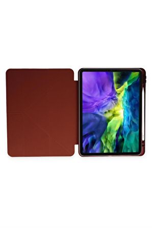 Peeq iPad Air 5 2022 Kılıf Kalemlikli Tri Folding Smart Katlanabilir Standlı 360 Tam Koruma Kılıf