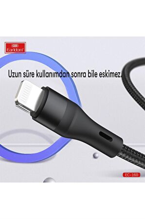 Peeq Earldom EC-160i 2.4A Lightning 1m Hızlı Şarj Kablosu