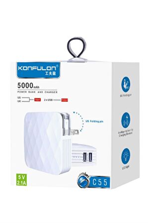 Peeq Konfulon C55 Powerbank 5.000 mAh   Şarj Aleti