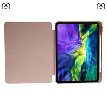 Peeq iPad Pro 11 inç 2021 3. Nesil Stand Olabilen Kalemlik Bölmeli Otomatik Uyku Modlu Akıllı Kılıf