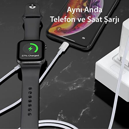 Peeq Yesido CA70 2in1 Yeni Nesil 1.5M Apple Watch Uyumlu Şarjı ve Lightning Hızlı Şarj Kablosu 