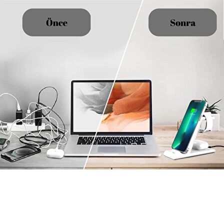 Peeq 3 in 1 Şarj Standı 15W Wireless Kablosuz Şarj Universal (Magsafe)