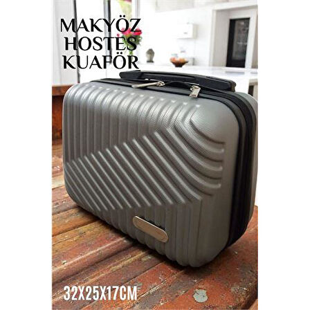 Modacar Makyaj Çantası Kuaför Çantası Kabin içi Çanta Hostes Çantası GÜMÜŞ