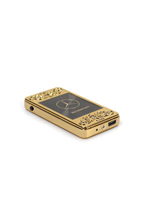 Alsepeteavm Mercedes Logolu GOLD USB Şarjlı  Elektronik Çakmak