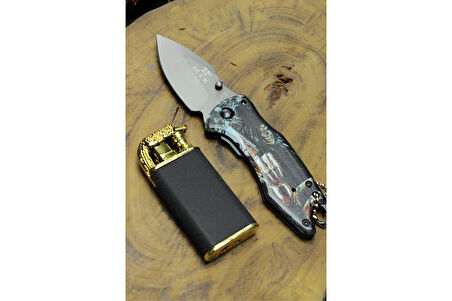 Alsepeteavm 14 cm Buck Usa Mini Çakı ve Ejderha Çakmak